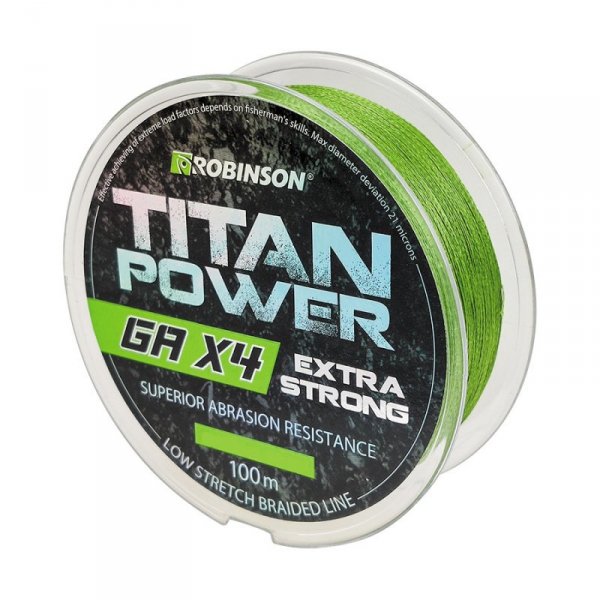 Plecionka Titan Power GA X4 0,06mm, 100m, zielona