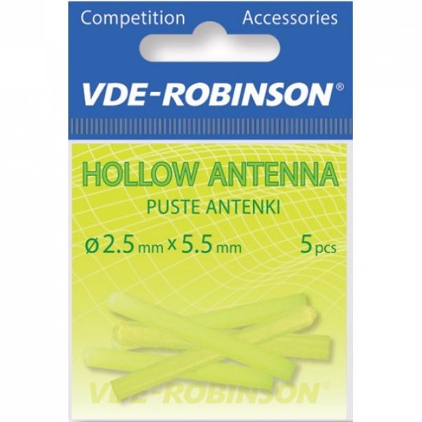 Antenki puste do spławików VDE-Robinson 2,0x5,5mm, 5 szt. w opak. żółte