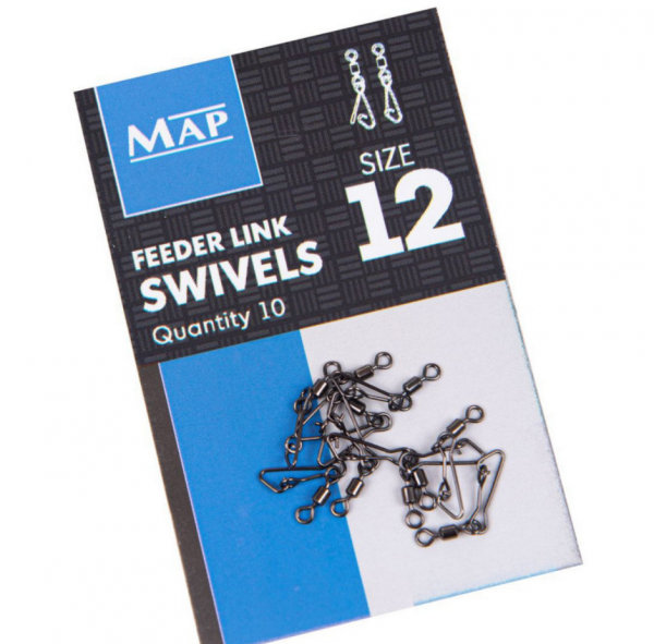Agrafki z krętlikami MAP Feeder Link Swivels - roz.12. R1044