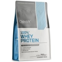 OstroVit 100% Whey Protein koncentrat białka serwatkowego (truskawkowy krem) - 700g