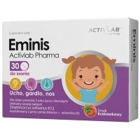 Activlab Eminis tabletki dla dzieci ucho, gardło, nos (truskawka) - 30 tabl.
