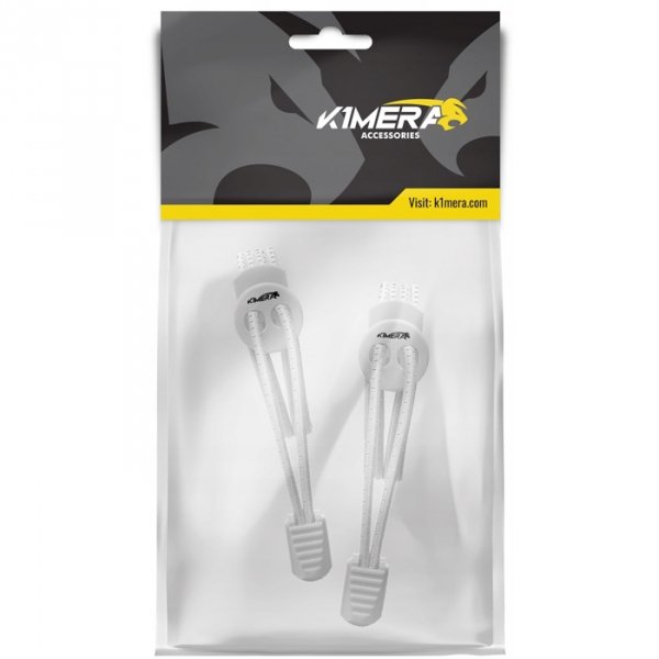 K1MERA Locklaces sznurówki (szary /biały) - 70cm