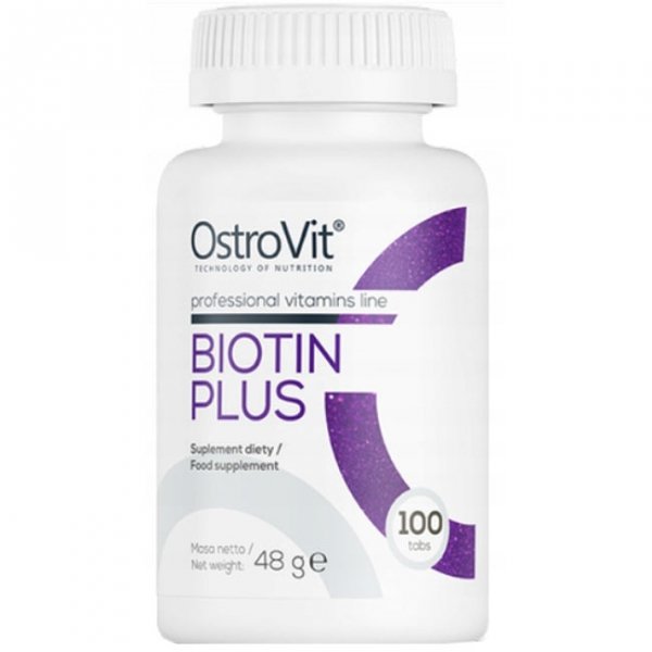 OstroVit Biotin Plus biotyna - 100 tabl.