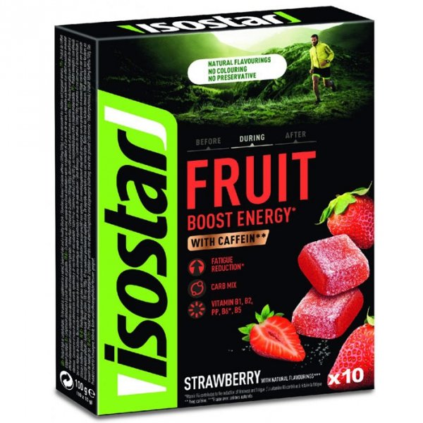 Isostar Fruit Boost Energy with caffeine (truskawka) - 10 x 10g