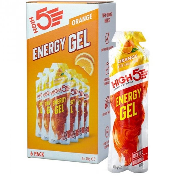 HIGH5 Energy Gel (pomarańczowy) - 6-pak
