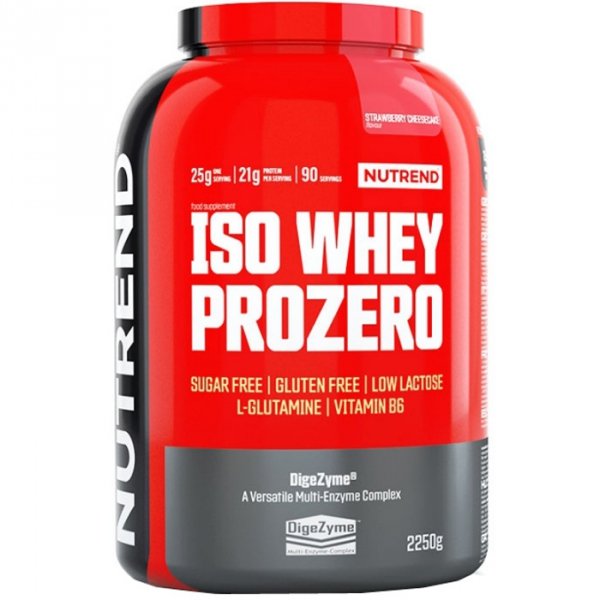 Nutrend Iso Whey Prozero izolat białka serwatkowego (sernik truskawkowy) - 2,25kg