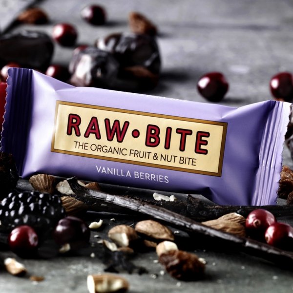 RawBite baton VANILLA BERRIES (wanilia) - 50g