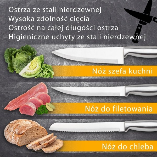 Zestaw noży 7 elementów Classbach C-MBS 4018 (biały)