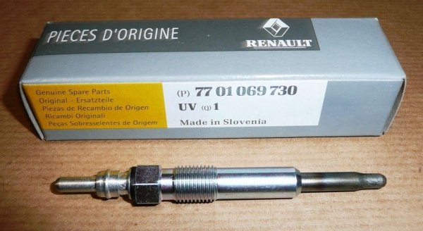 Original  Bougie de préchauffage Renault Clio II, Dacia Logan 1.5 dCi F9Q Renault Clio III, Renault Espace 3/4, Renault Kangoo, Renault Laguna, Renault Scénic 2, Renault Thalia ,  7701069730
