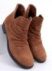 Botki z wycięciem zamszowe camel ST-21 CAMEL