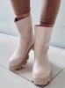 Botki z prostą cholewką JOWITA BEIGE