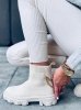 Botki skarpetkowe z łańcuszkiem MALANA BEIGE