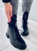 Botki damskie sznurowane WILDE BLACK
