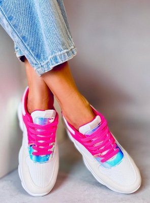 Buty sportowe biało-różowe BL157 ROSE RED
