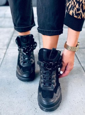 Buty sportowe z odpinanym łańcuchem PERI BLACK