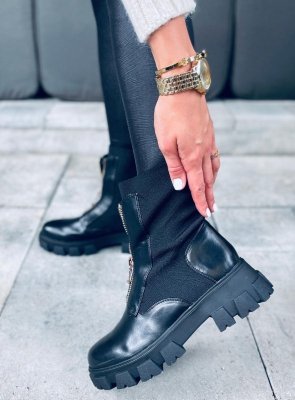Botki ze skarpetkową cholewką RAGNA BLACK