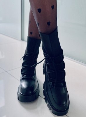 Botki z elastyczną cholewką THICKE BLACK
