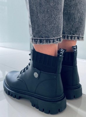 Botki traperki damskie ATOMIC BLACK