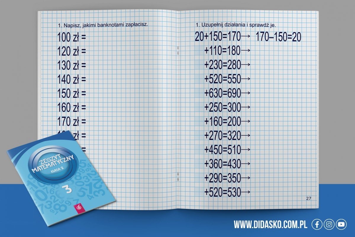 Zeszyt matematyczny kl.2 cz.3 - Liczenie - Materiały dodatkowe