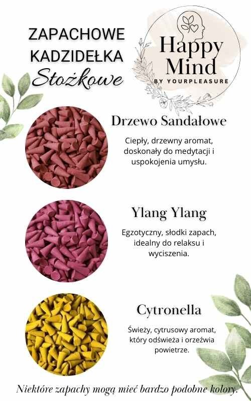 Zestaw kadzidełek stożkowych w sześciu zapachach