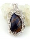 Pietersyt - wisiorek 3.8x2 cm srebro Ag999, waga wisiorka 7 gram, znak Lwa, Strzelca, Bliźniąt i Panny