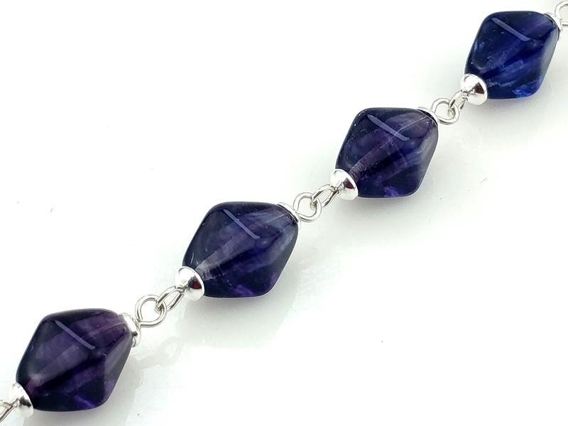 Bransoletka ze srebra kwarcem jagodowym – kamieniem, którego energia rezonuje z energią Merkurego