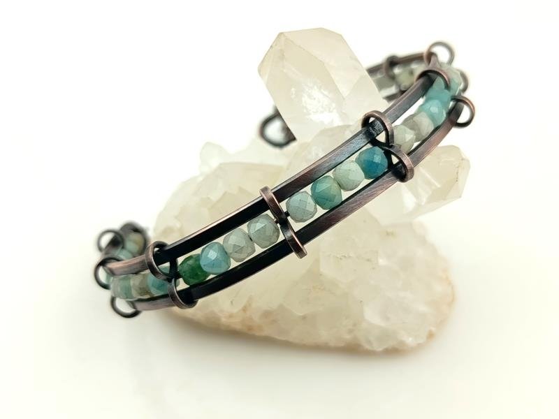 Amazonit - bransoleta miedziana dla numerologicznej 1, 3, 5, 6 i 8