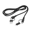 Kabel wtyk USB A/C - wtyk USB C/lightning (2+2) 1m