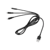 Kabel USB 3w1 microUSB, USB typu C, Lightning 100 cm