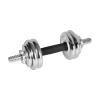 Hantle żeliwne chromowane regulowane w walizce z gryfem, zestaw 15kg  REBEL ACTIVE