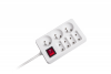 Przedłużacz sieciowy Rebel 7 gniazd z przełącznikiem , 3m (1,5mm)