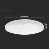 Plafon V-TAC 24W LED Okrągły IP44 Czujnik Ruchu Mikrofalowy 30cm Biały VT-8624S-W-RD 4000K 2400lm