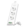 Przedłużacz LINEA PRO XC 3gn+3USB/1USB-C/3m/Zu+W biały Kobi