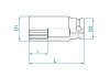 NASADKA DŁUGA UDAROWA CIENKOŚCIENNA 1/2 11mm x 80mm, 12-kąt King Tony
