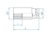 NASADKA DŁUGA UDAROWA CIENKOŚCIENNA 1/2 27mm x 80mm, 12-kąt King Tony