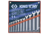 ZESTAW KLUCZY PŁASKO-OCZKOWYCH CALOWYCH 1/4 - 15/16, 11cz. ETUI King Tony