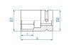 NASADKA KRÓTKA UDAROWA CIENKOŚCIENNA 1 34mm x 80mm, 6-kąt King Tony
