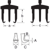 Ściągacz dwuramienny 50-160/105-220 mm, 300 mm, 65 kN, długie ramiona BAHCO