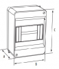 Rozdzielnica modułowa 1x8 natynkowa IP30 S‑8 C.2068 Pawbol