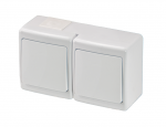Wyłącznik BETA podwójny, jednobiegunowy, biały, IP44, D.3112WW, Pawbol