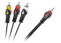 Kabel Jack 2.5 cztero-polowy 3 x RCA luzem 
