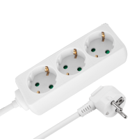 Przedłużacz 3 gniazda 5m typu niemieckiego bez przełącznika (3x1,5mm) Rebel biały 