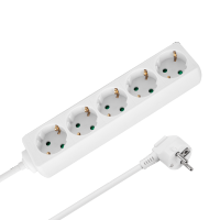 Przedłużacz 5 gniazd 3m typu niemieckiego bez przełącznika (3x1,5mm) Rebel biały 