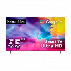 Telewizor Kruger&Matz 55 UHD Google TV 5.0  DVB-T2/T/C  H.265  HEVC