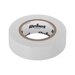 Taśma izolacyjna klejąca REBEL (0,13 mm x 19 mm x 10 yd) biała