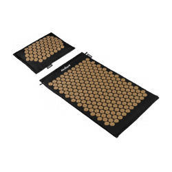 Mata zdrowotna ECO z kolcami do akupresury z poduszką, 72x42cm, złote kolce,  Rebel Active