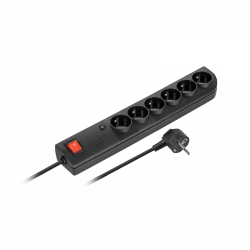 Listwa przeciwprzepięciowa 6xz/u 3m czarna PSF4-603-2