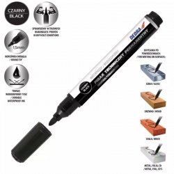 Marker techniczny permanentny czarny,okrągły 1.5mm,12w tubie