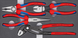 Zestaw szczypiec, 4-cz. w piankowej wkładce, 00 20 01 V15, KNIPEX