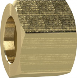 Nakretka zlaczkowa z mosiadzu, 6-kat.1/4 do Ø tulejki weza 4/6mm RIEGLER